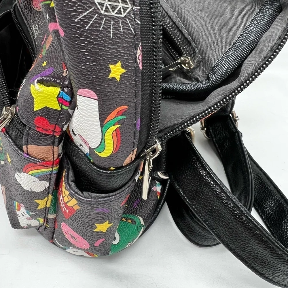 Ashley. M Unicorn and Junkfood Collage Mini Backpack (PB1)